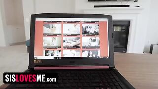 Curious step sister Violet Rain gets caught watching porn with her bro