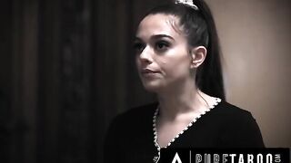 Pervert stepson of a teacher fucks his teacher's virgin cheerleader student in a taboo encounter