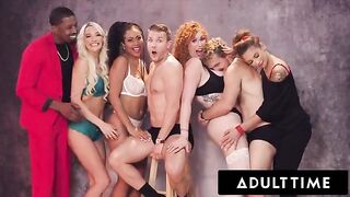 A sexy Christmas orgy with gorgeous sluts Lauren Phillips, Kira Noir, Kenna James, and April Olsen