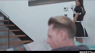 A hot Spanish maid, Liya Silver, gets fucked while the wife is out