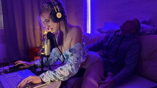 A hot stepmom fucked her stepson while he was playing a game