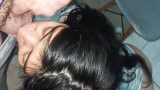 He sucks my cock and asks for ass sex, filling his ortho with milk