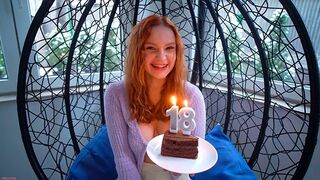 A cute skinny girl was fucked on her 18th birthday