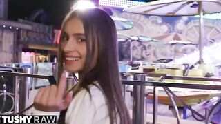 TUSHYRAW Perfect petite Vanessa tries getting her ass gapped for the first time