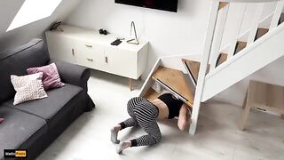 The girl is stuck again and her stepbrother took advantage of her situation to have his way with her