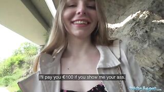 A cute long-haired Ukrainian girl agreed to have sex with a stranger outdoors