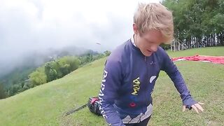Sexx Sexxx squirts while paragliding in 2200 m above the sea, an extreme thrill