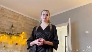 Blonde MILF seduced her stepson to fuck