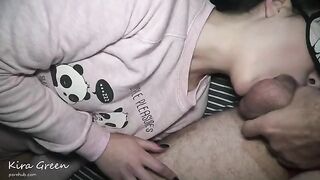 The couple has an amazing threesome sex with a pretty young girl