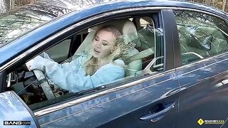 Our mechanic had a stroke of luck with a busty blonde babe, Bailey Brooke