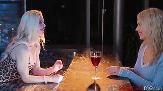 The bartender-girlfriend seduces her boyfriend in a steamy scene