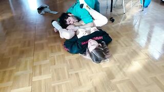 Horny GF gets fucked on the floor, squirts, receives a huge load