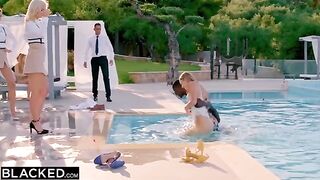 Two hungry girls Kaisa and Eveline getting banged by hotel employee