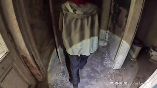 A young girl explores a haunted house with her boyfriend in this vlog