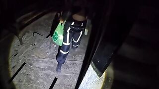 A young girl explores a haunted house with her boyfriend in this vlog