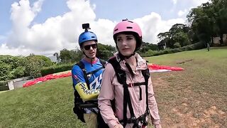 Squirt goddess has an intense orgasm while paragliding over the beautiful landscapes of Costa Rica