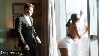 Deep throat, gag, and domination for a curvy star in this intense video