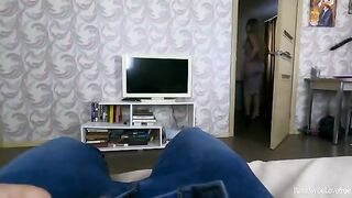 The stepson fucked his stepmother, who then waited for the father together