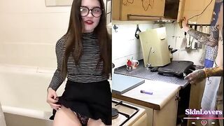 The mood of a student was lifted with hard sex
