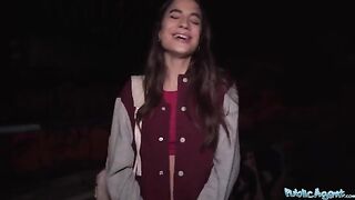 Hot French model Candie Luciana gets fucked by stranger for cash in public