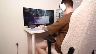Decided to distract him with a blowjob and anal surprise