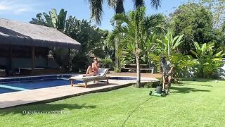 My gardener is good for nothing, but he fucks me sensually hard