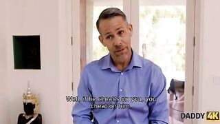 The girl seduces her boyfriend’s dad, fed up with his egoism