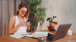 The teacher got a squirt from a naughty student during Spanish lesson