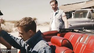 A couple has a steamy encounter on the car hood while the boyfriend is away