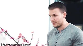 Two masseuses for one client in sensual Nuru Massage