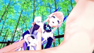 Kokomi's first anal experience with a group of guys in Genshin Impact