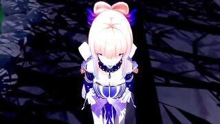 Kokomi's first anal experience with a group of guys in Genshin Impact