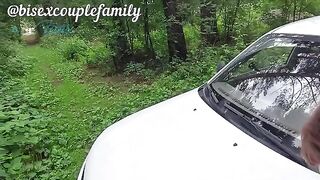 A couple making love in the car and gets caught, wow!