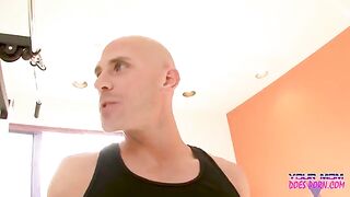 Trainer fucked rich blonde MILF Shayla Laveaux in the gym, showcasing his skills