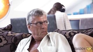 Old guy seduced his son’s GF to make love in a steamy scene