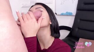 Student works while having sex with a pretty teacher, showcasing real passion