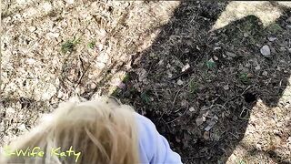 A cute girl was walking in the forest and got fucked there hard