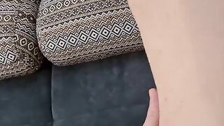 Skinny step mom is jumping on the strong dick in a steamy scene