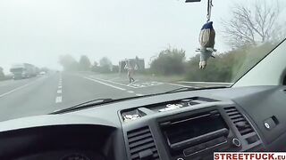 Blonde Canadian Sky Pierce gets fucked in public cars
