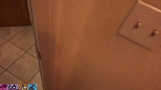 The stepmom is getting ready for bed while her stepson films her