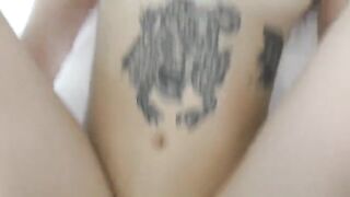 A blonde girl with big lips seduced a stranger and fucked in her room