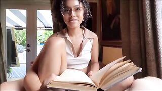 Little stepsister tries sex with her bookworm in therapy