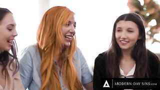 Three innocent girls tried lesbian sex, but something went wrong