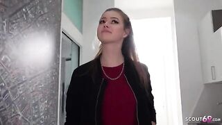 I pickup petite teen Olivia Sparkle (18) for casting fun