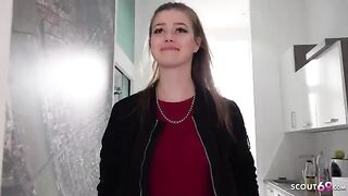 I pickup petite teen Olivia Sparkle (18) for casting fun
