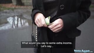 Blonde MILF teacher gets banged outdoors for cash in steamy Public Agent scene
