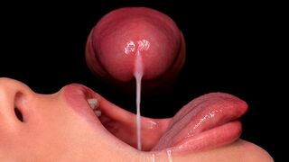 CLOSE UP: The best free sloppy mouth for your cum! Use the cum dumpster! Hot cock sucking ASMR - blowjob