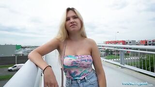 Irina Cage gets fucked on a bridge by a stranger for cash