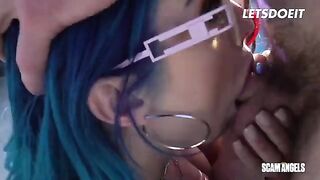 Insatiable sluts Emily Willis and Jewelz Blu share a big cock