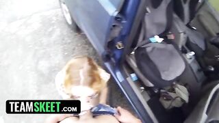 A young and petite girl, Lucy Tyler, got fucked outside for money